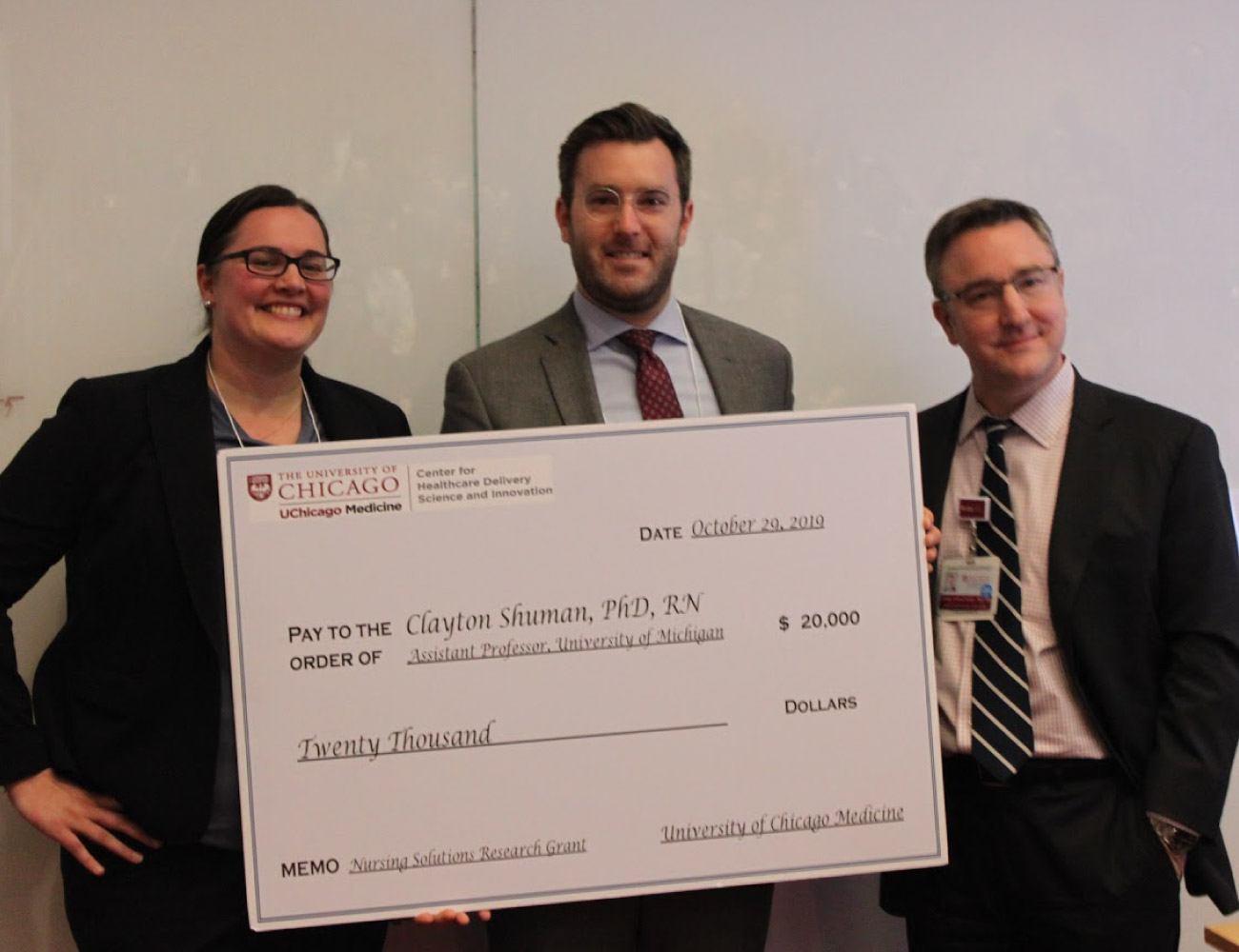 Clayton Shuman 2019 Winner of Nursing Solutions Research Grant